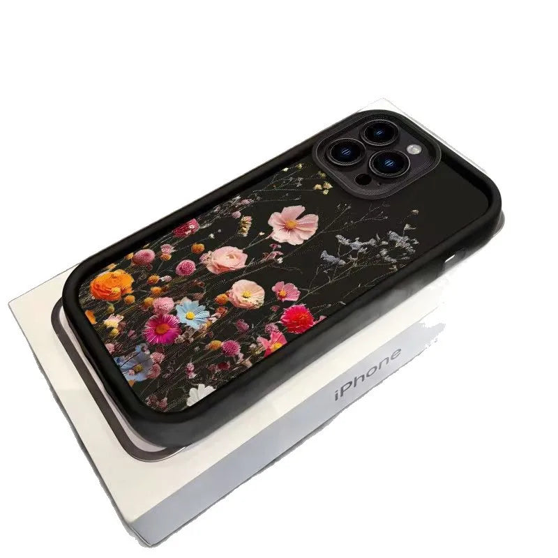 Colorful Flower Phone Case For iPhone 11/12/13/14/15/16PRO MAX XR TPU Protective Cover Unique Personality New Style Matte