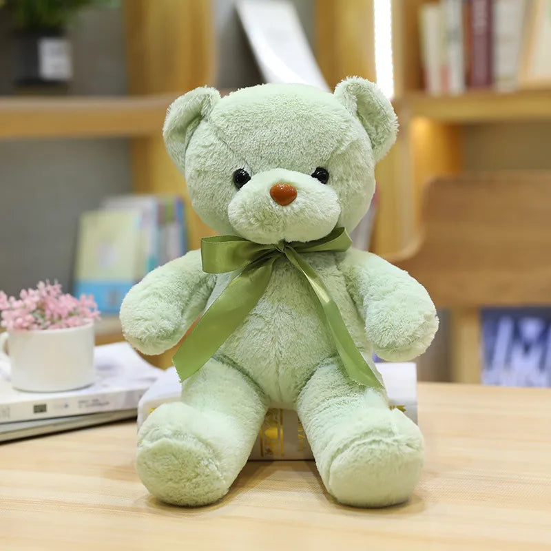 Color Ribbon Teddy Bear Doll Grasping Machine Doll Plush Toy Doll Little Bear Doll Machine Doll Set logo System