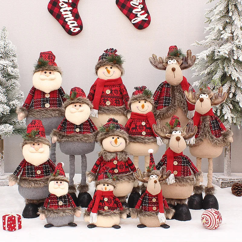 christmas cartoon style santa claus snowman cloth party doll 1 piece