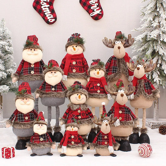 christmas cartoon style santa claus snowman cloth party doll 1 piece