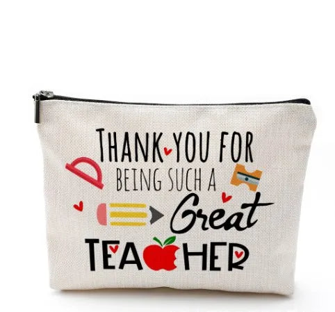 casual vacation cartoon cotton and linen storage bag makeup bags
