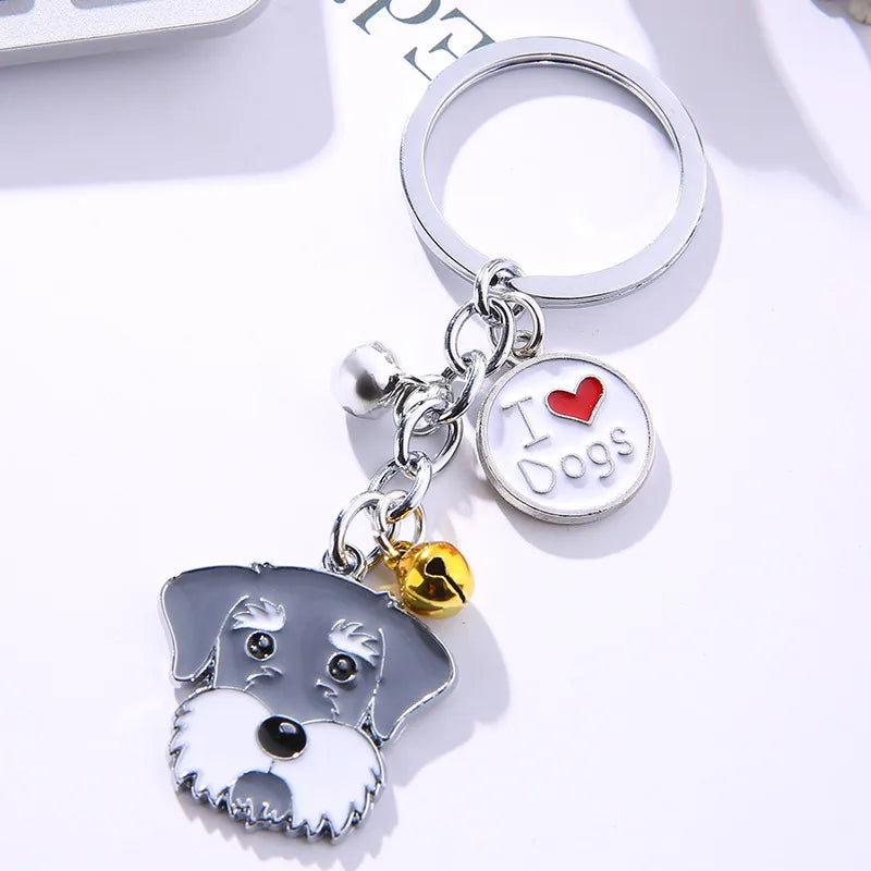 fashion dog metal unisex bag pendant keychain 1 piece