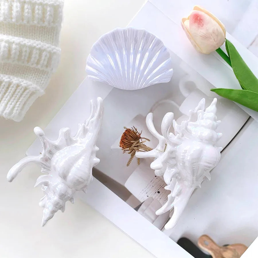 Summer Beach Vacation Style Shell Shark Hair Claw Acrylic Material Holiday Headwear Women's Hair Accessories Ocean Series