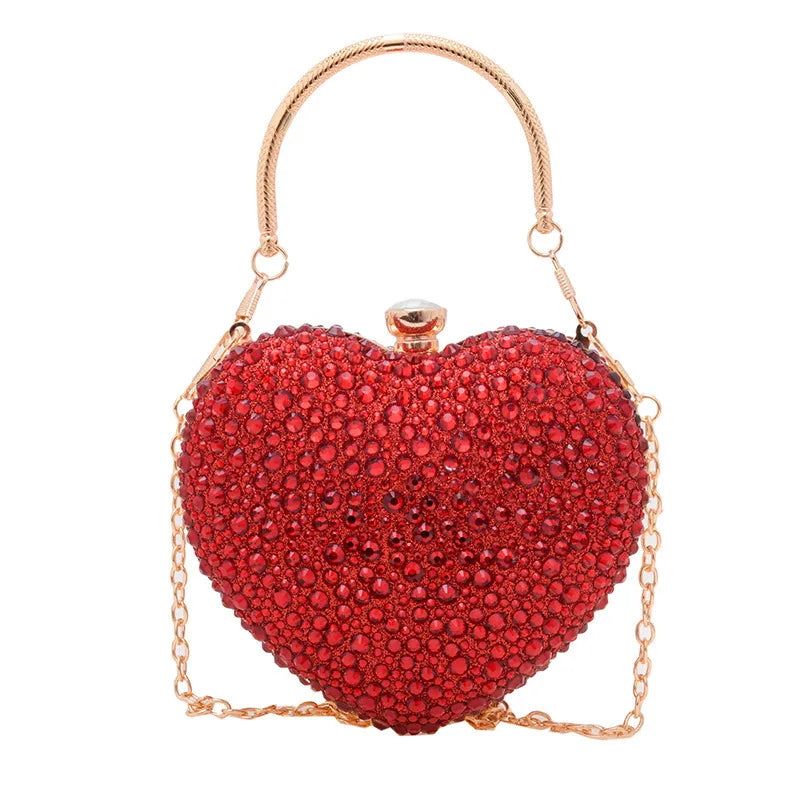 Women's Small Arylic Solid Color Elegant Classic Style Heart-shaped Hook Loop Evening Bag