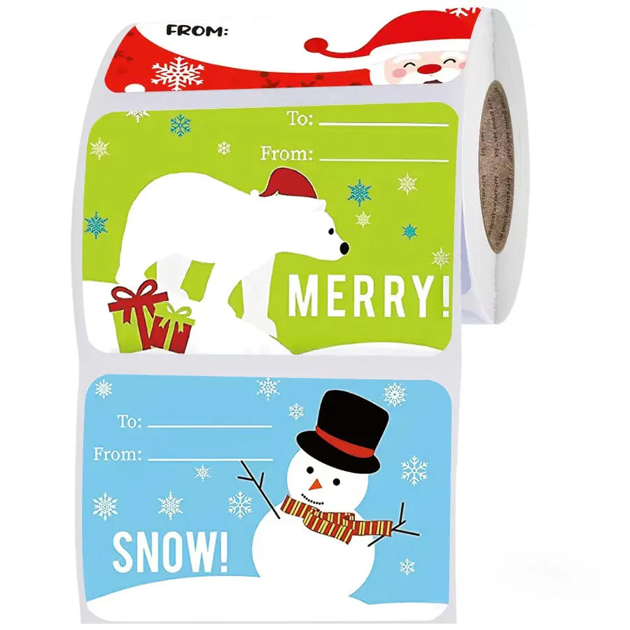 cute christmas holiday gift decoration adhesive stickers 300 stickers/roll