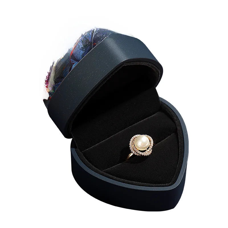 Romantic Valentine's Day Gift Box Flower Box Popular Heart-shaped Immortal Flower Gift Box Jewelry Box Ring Storage Box  Spot