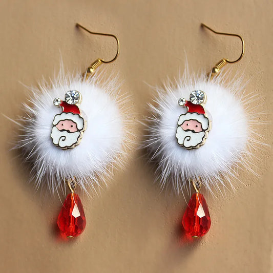 fashion santa claus elk alloy inlay rhinestones women's drop earrings 1 pair