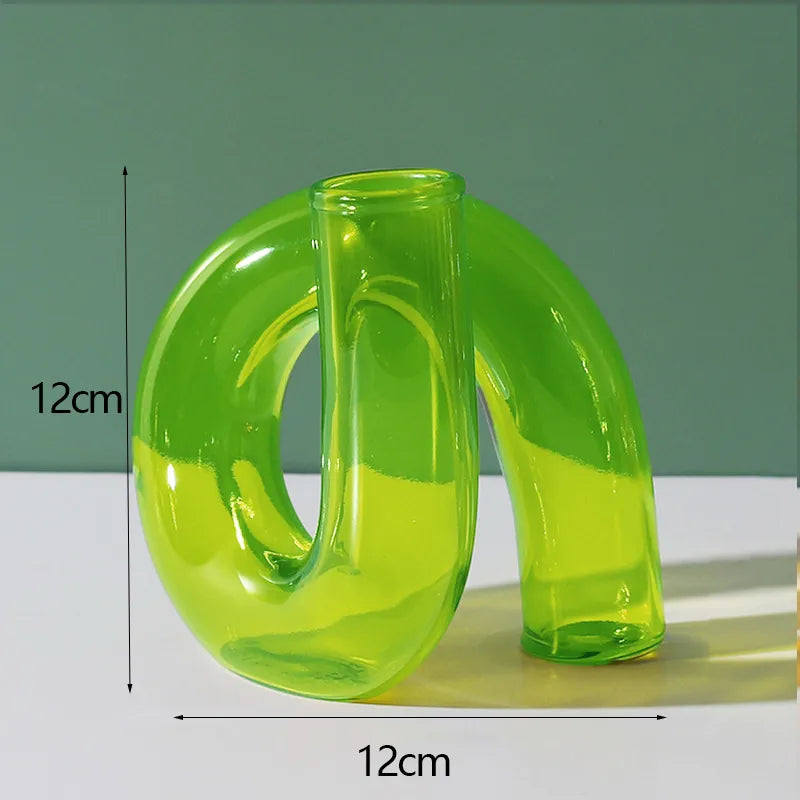 Simple Style Solid Color Glass Vase Artificial Decorations
