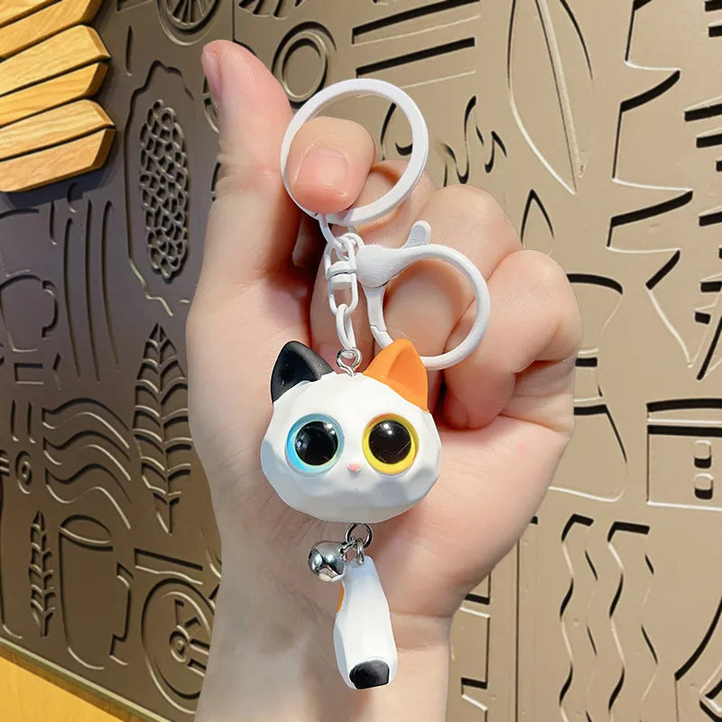 Cartoon Style Cat Resin Couple Unisex Keychain