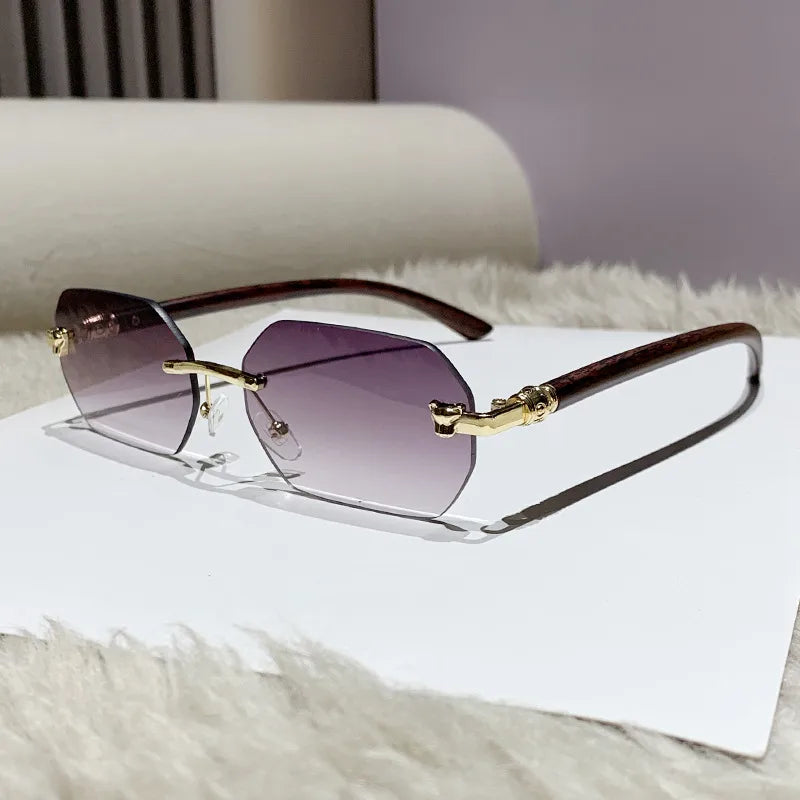Simple Style Classic Style Color Block Pc Polygon Frameless Women's Sunglasses
