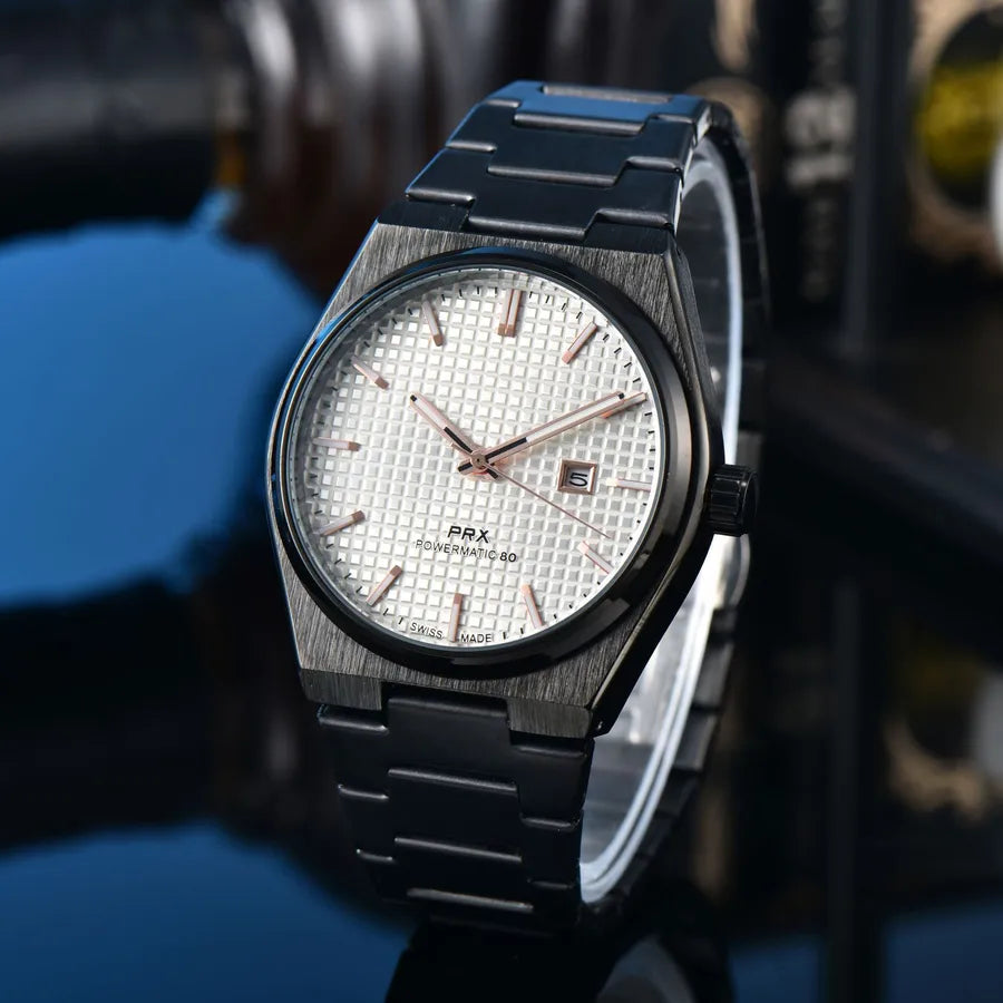 Business Classic Style Color Block Solid Color Horseshoe Buckle Quartz Men's Watches