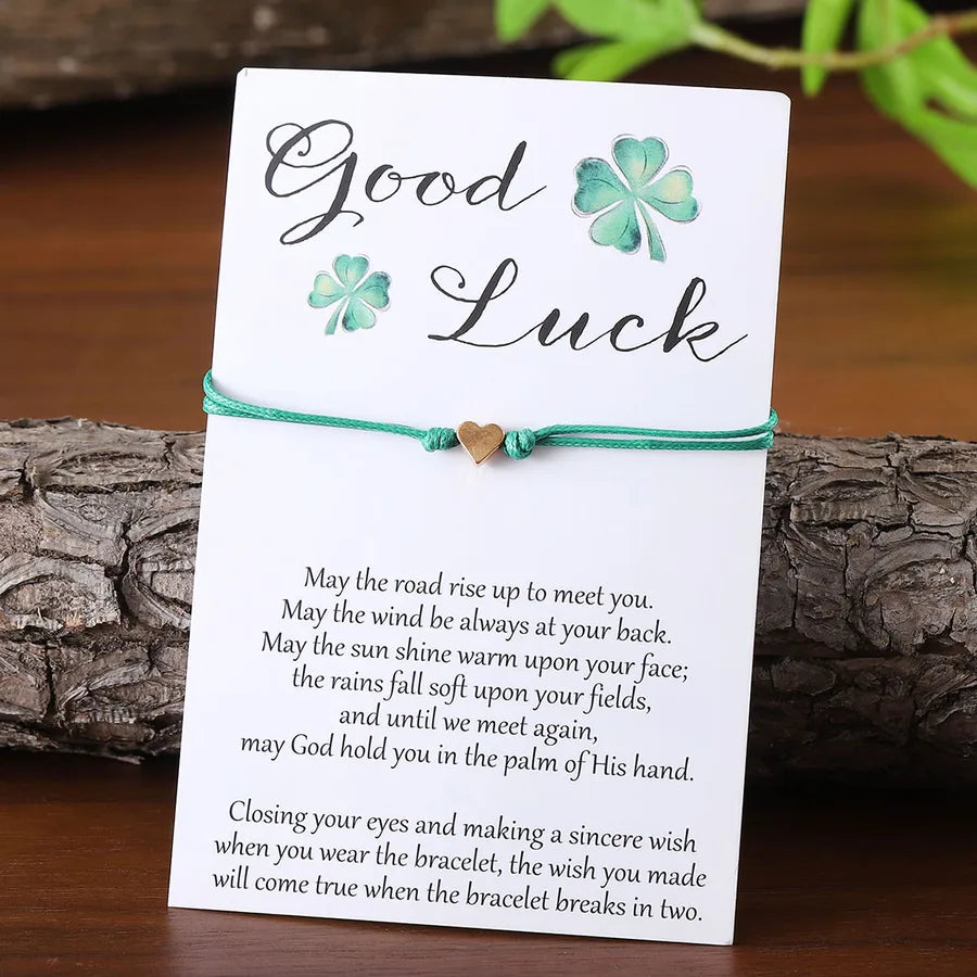 Retro Simple Style Shamrock Green Beer Alloy Woven Chain String Bracelets Wholesale