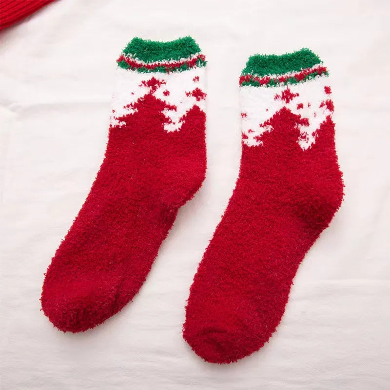 Christmas Christmas Women's Cartoon Polyester Jacquard Crew Socks A Pair