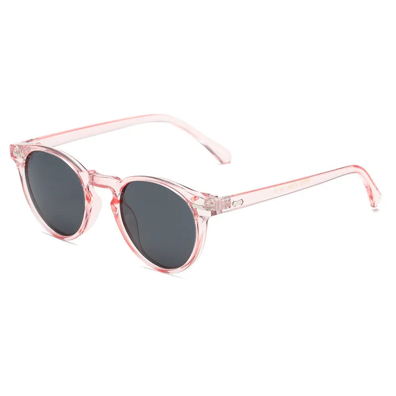 retro simple style solid color tac round frame full frame men's sunglasses