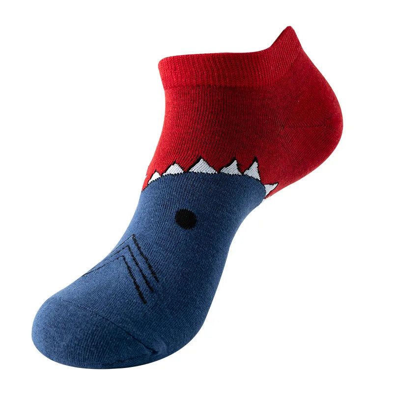 unisex sports cartoon stripe bird cotton jacquard crew socks 1 set