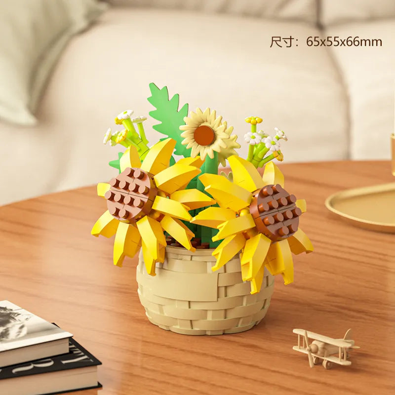 Kids(7-16Years) Flower Plastic Building Toys