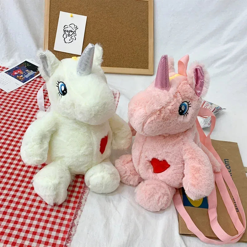 New Style Love  Children's Double Back Plush Bag New Style ins Cartoon Doll Shoulder Crossbody Bag