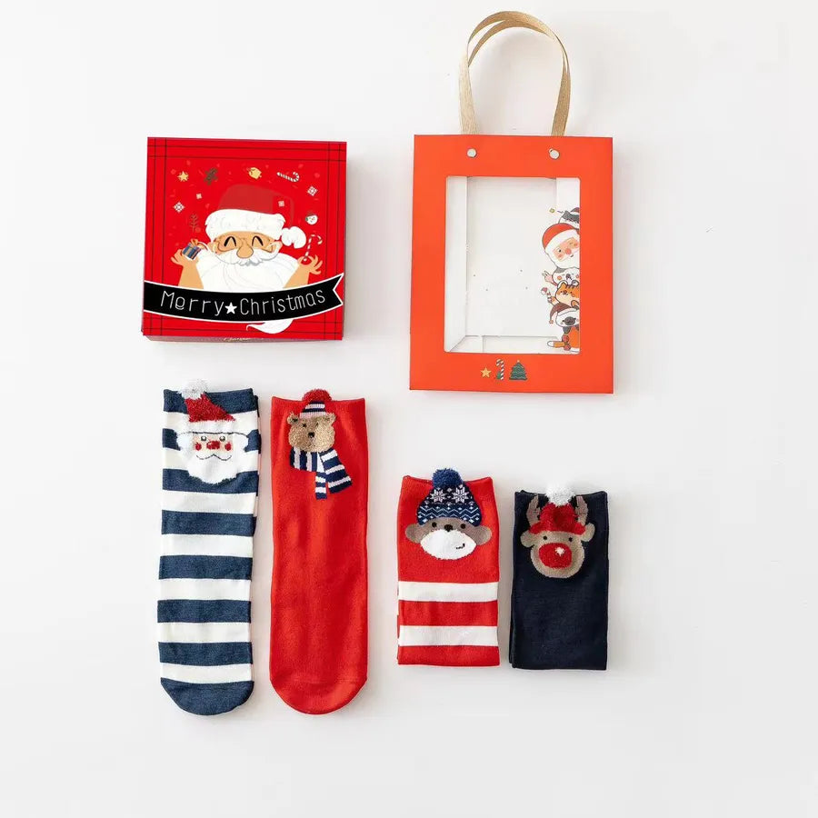 Christmas Simple Style Classic Style Women's Color Block Cotton Ankle Socks 1 Set