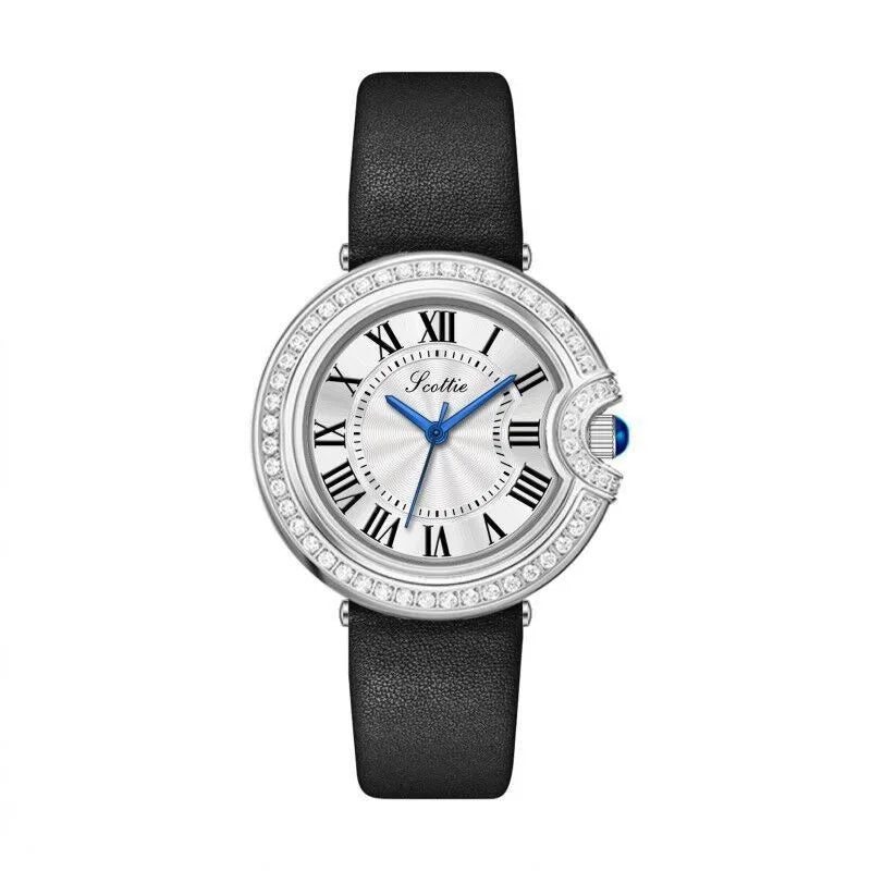 Elegant Color Block Solid Color Butterfly Double Snap Buckle Quartz Watch Women's Watches
