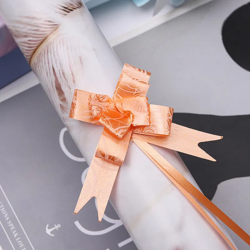 Free Shipping 15# Trumpeter Flower Christmas Holiday Decoration Gift Packaging PP Plastic Flower Bow Ribbon