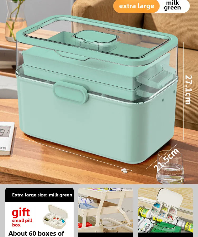 Medicine box Family medicine box household large capacity children's medicine multi-layer medical storage box first aid box small medicine box