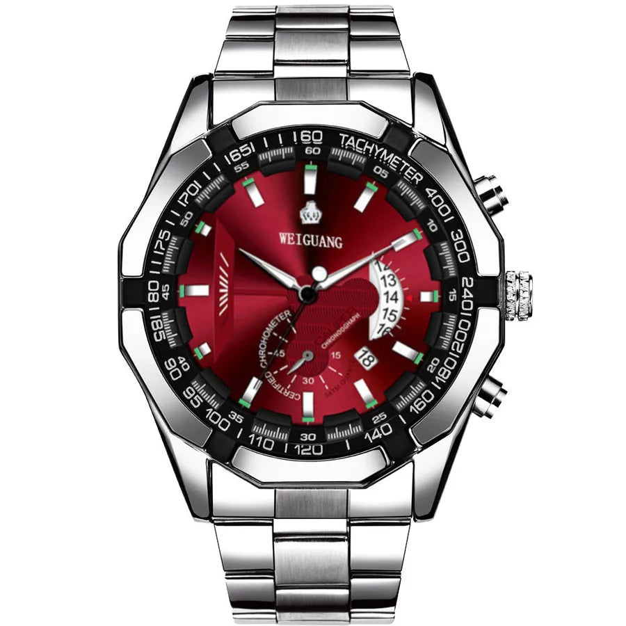 casual geometric single folding buckle quartz men's watches