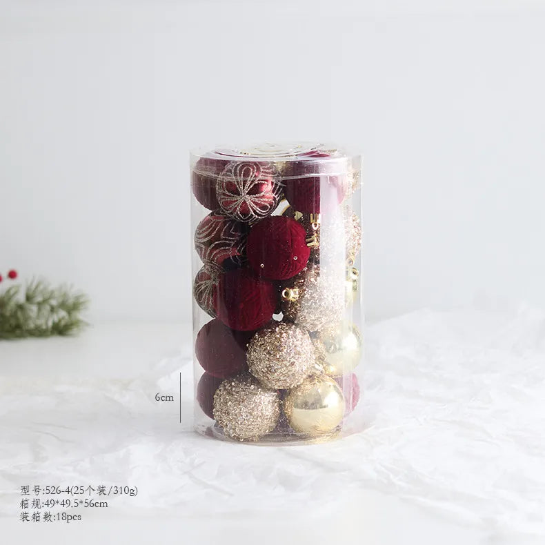New Christmas Tree Decoration Balls Hanger Dark Red Wine Color Flocking Painted Christmas Balls Irregular Shape PVC Material