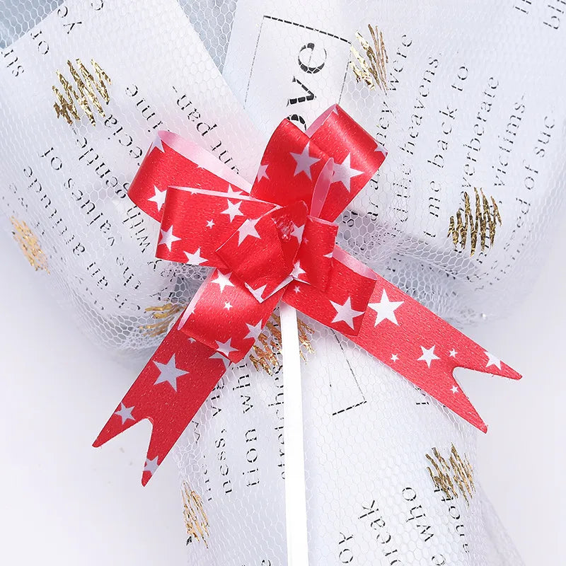 Free Shipping 15# Trumpeter Flower Christmas Holiday Decoration Gift Packaging PP Plastic Flower Bow Ribbon