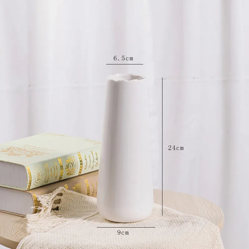 Simple Modern Star Ceramic Vase Ornaments Living Room White Porcelain Fresh Dried Flower Creative Ceramic Flower Set