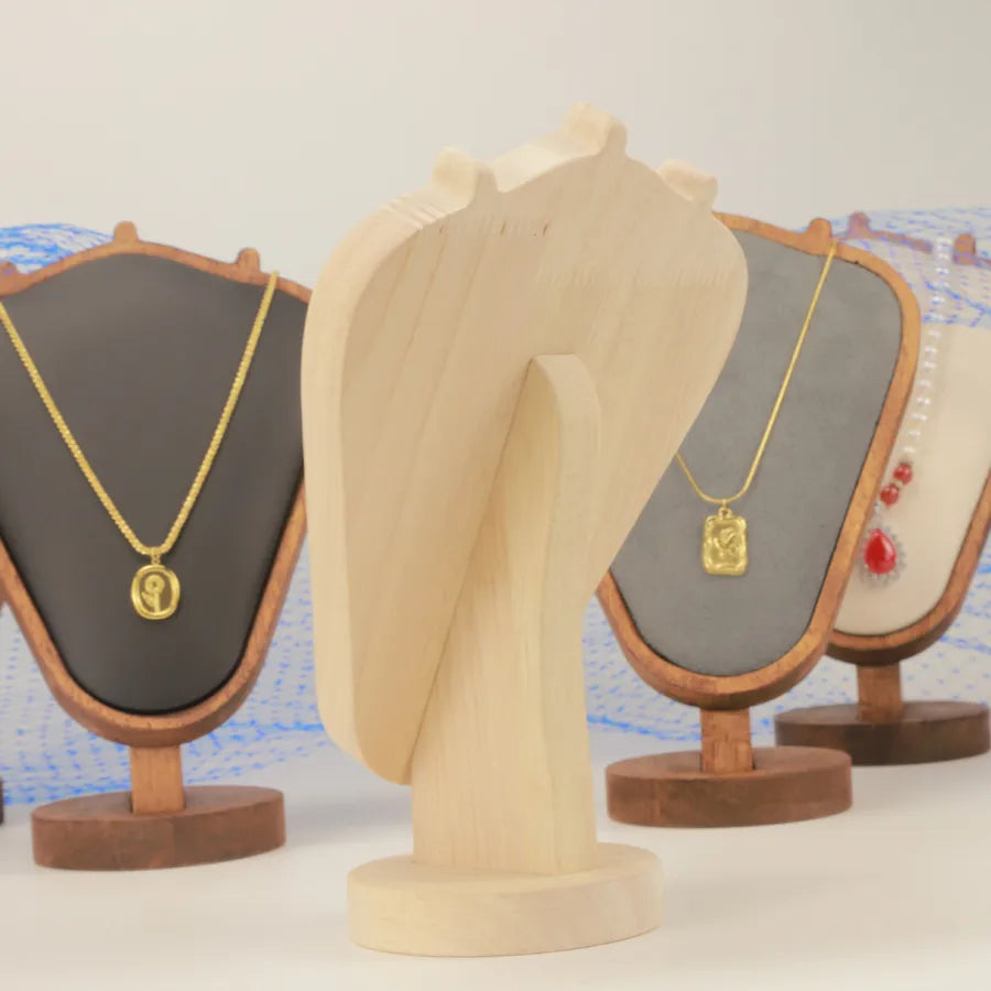 1 Piece Log Flannel Walnut Elegant Geometric Jewelry Display