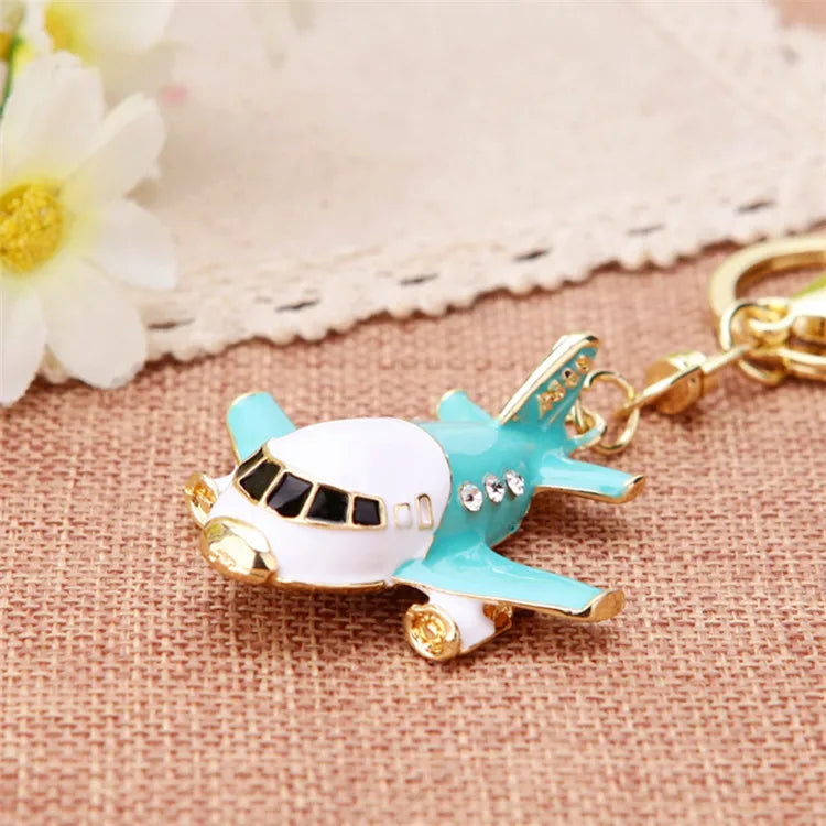 cute car metal diamond women's bag pendant keychain