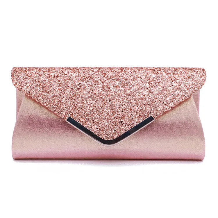 red light grey blue satin solid color sequins square evening bags