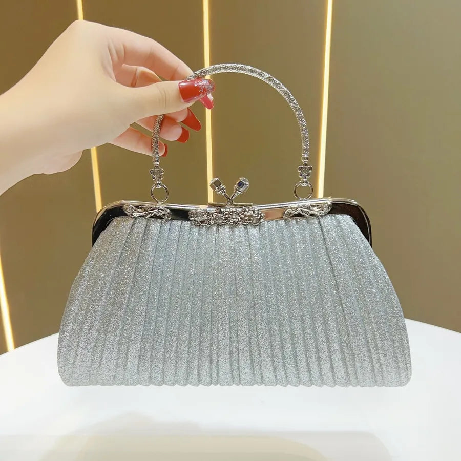 Elegant Women's Folded Handbag For Dinner Party High-End Sensation Luxury Clutch Bag Square Shape Polyester Fashion Element
