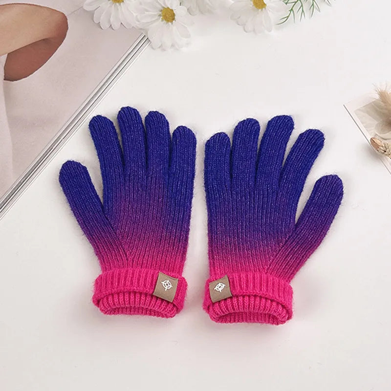 women's elegant gradient color gloves 1 pair