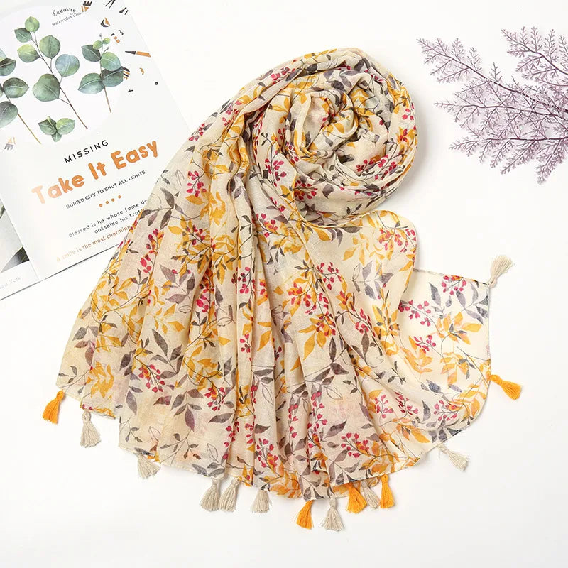 Women's Ethnic Style Color Block Polyester Scarf