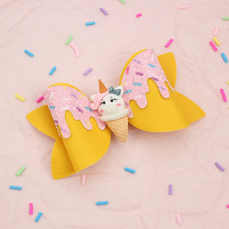 Amazon's New Donut Hairpin Children's Bow Hair Accessories Ice Cream Cream Candy Color Girl Hairpin