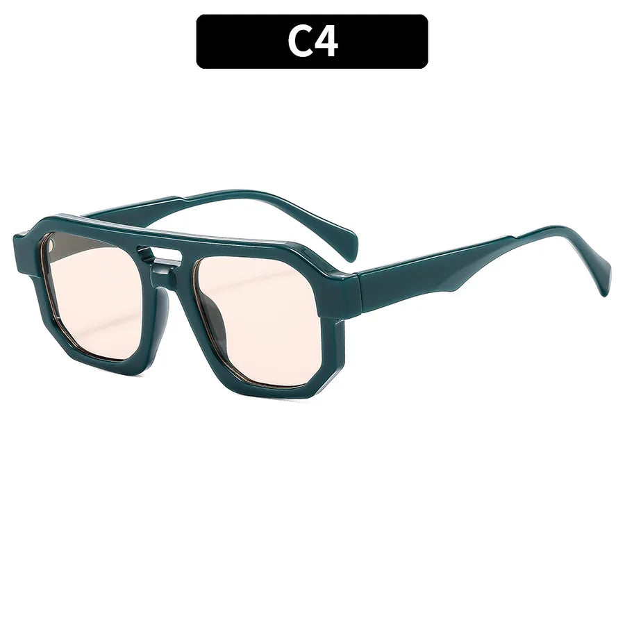 Casual Solid Color Ac Square Full Frame Men's Sunglasses