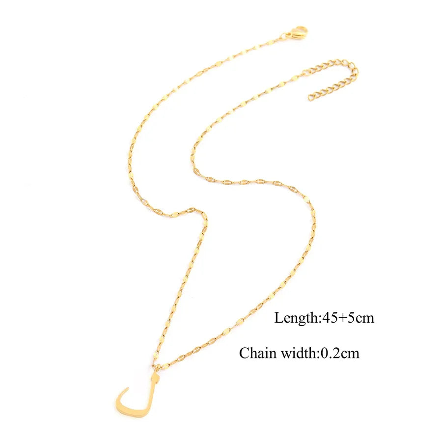 Wholesale Jewelry Casual Simple Style Arabic Letters 201 Stainless Steel 304 Stainless Steel Lip Chain Pendant Necklace