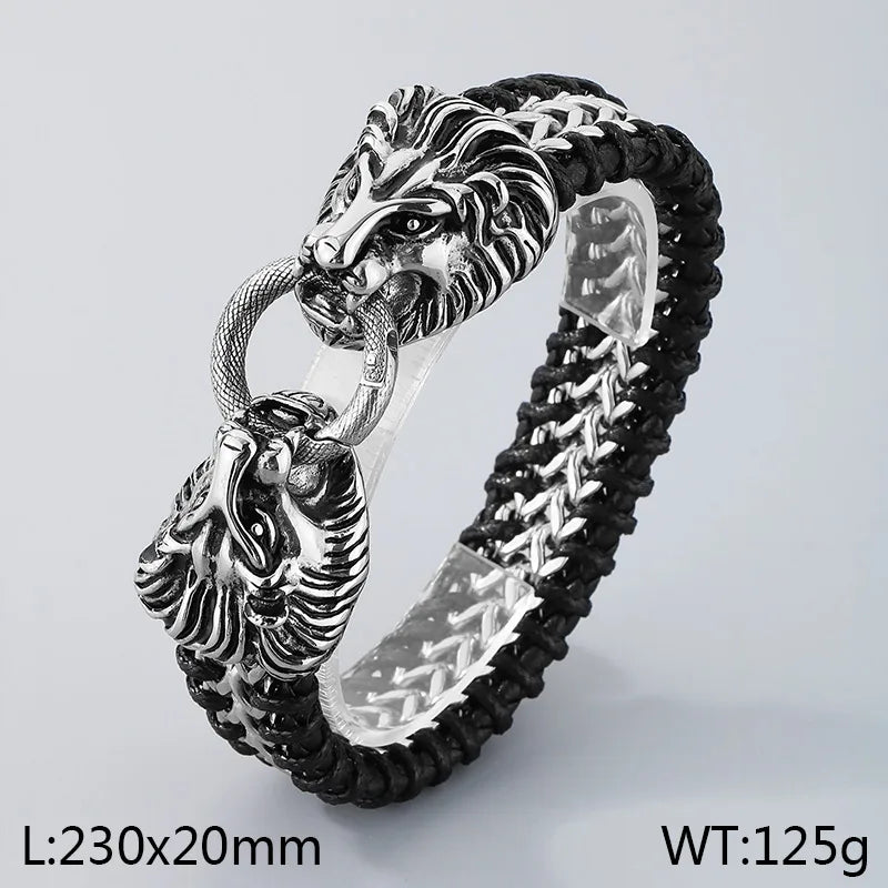 Business Streetwear Skull 304 Stainless Steel 18K Gold Plated Halloween Men's Bracelets