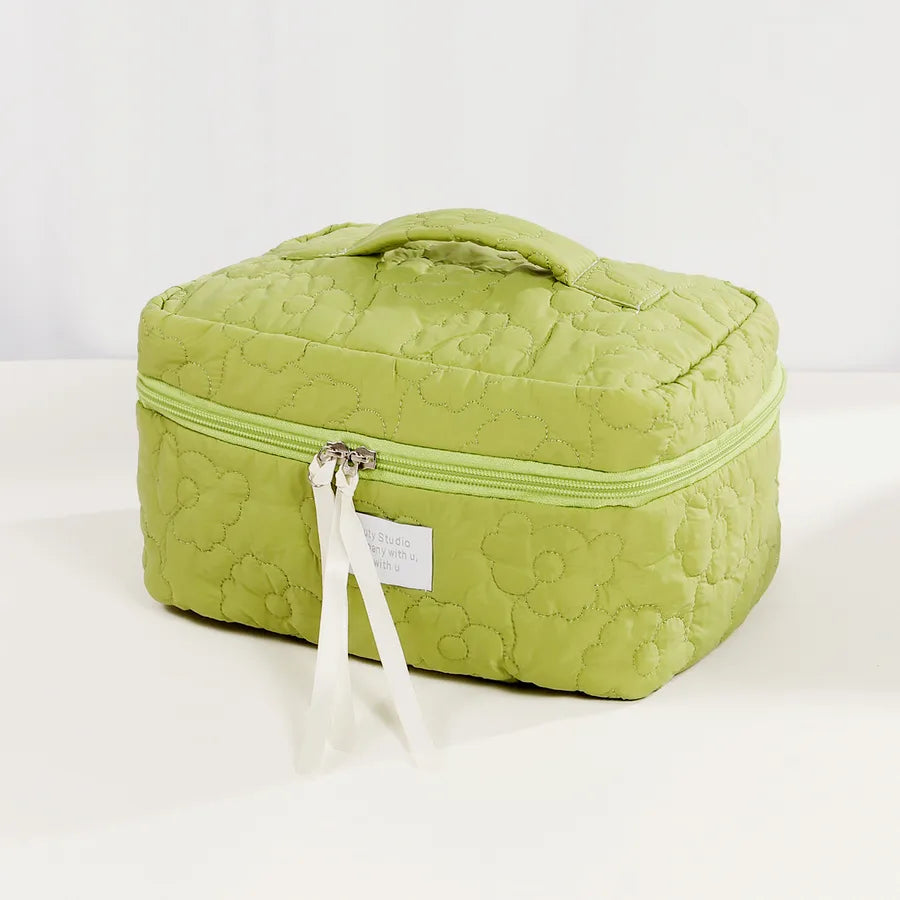 cute flower polyester square makeup bags