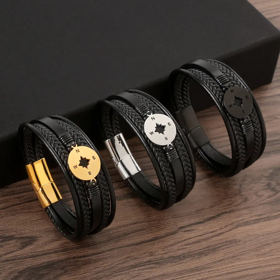 Casual Simple Style Classic Style Solid Color 304 Stainless Steel Bracelets In Bulk