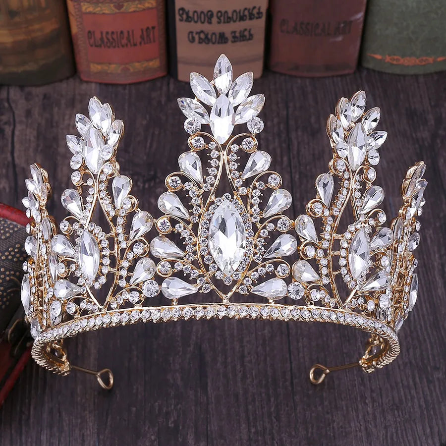 retro crown alloy inlay crystal rhinestones crown 1 piece