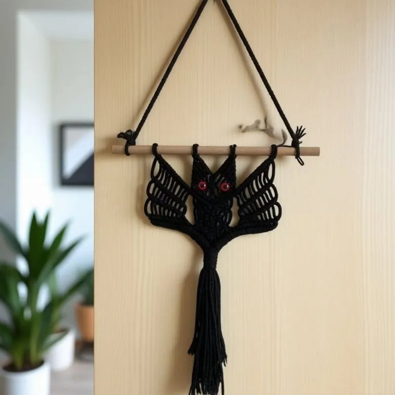 Handwoven Bat Tapestry Halloween Wall Decorations Living Room Children's Room Bedroom Wall Decor Cotton Material