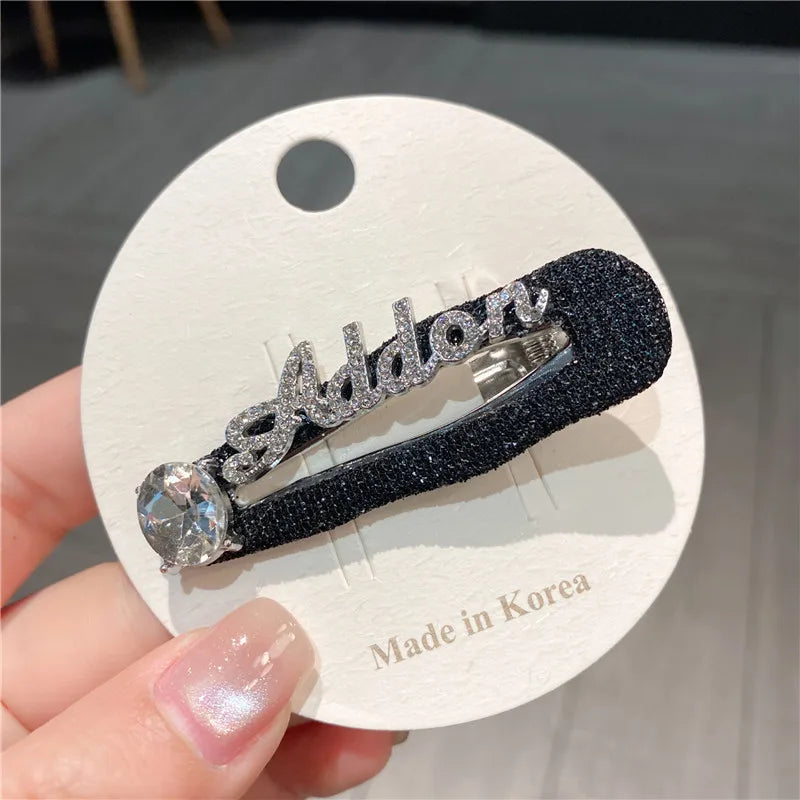 Silver Minimalist New English Alphabet Hair Clips Sweet Cool Style Bangs Washing Face Side Clips Super Fairy Tale Hair Cards