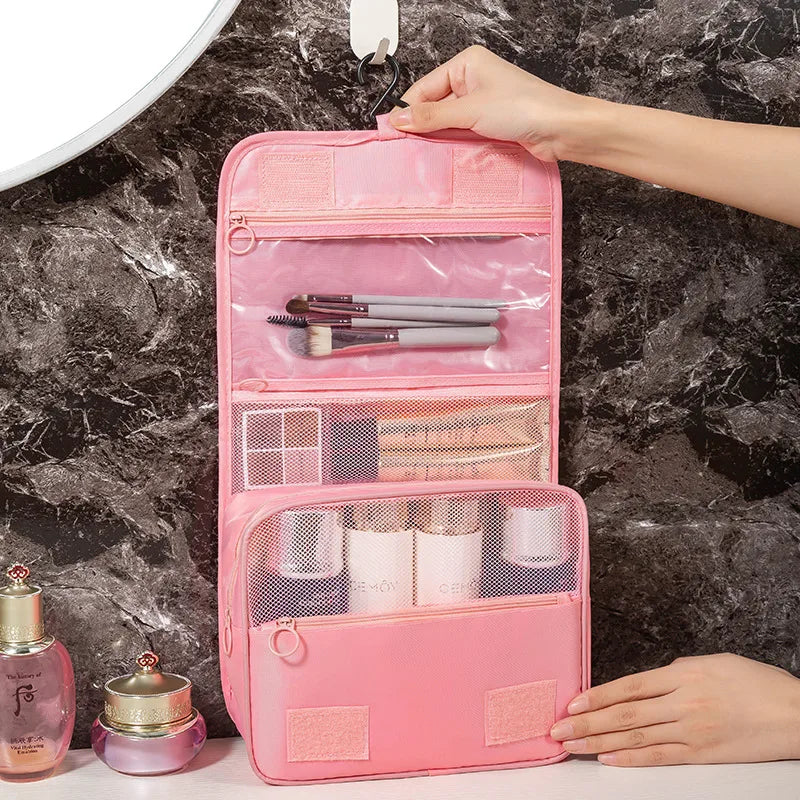 casual solid color oxford cloth toiletry bag