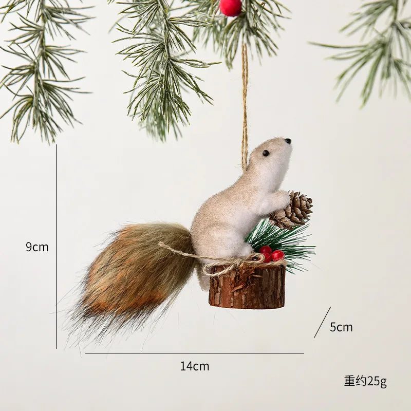 Creative Squirrel Christmas Decoration Small Hanging Ornament Realistic squirrel design Perfect gift for holiday decoration