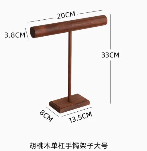 Walnut Jewelry Display Stand Copper Bottom Conical Ring Holder Bracelet Necklace Bracket Shooting Props Ornament Showcase