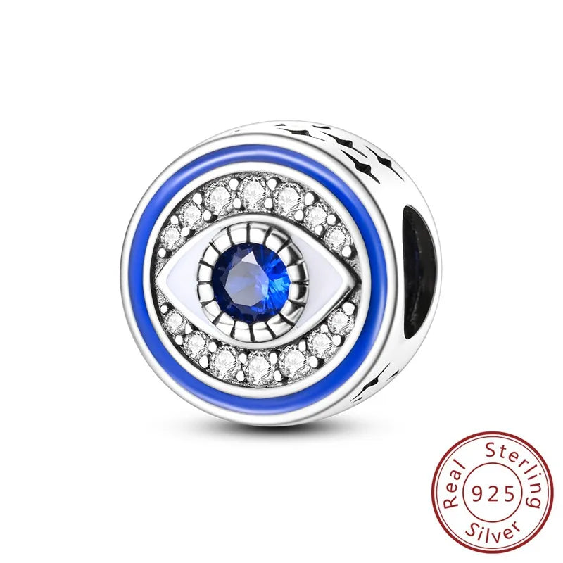 1 Piece 12*11.9mm 925 Sterling Silver Zircon Devil's Eye Bird Pendant Beads Jewelry Accessories