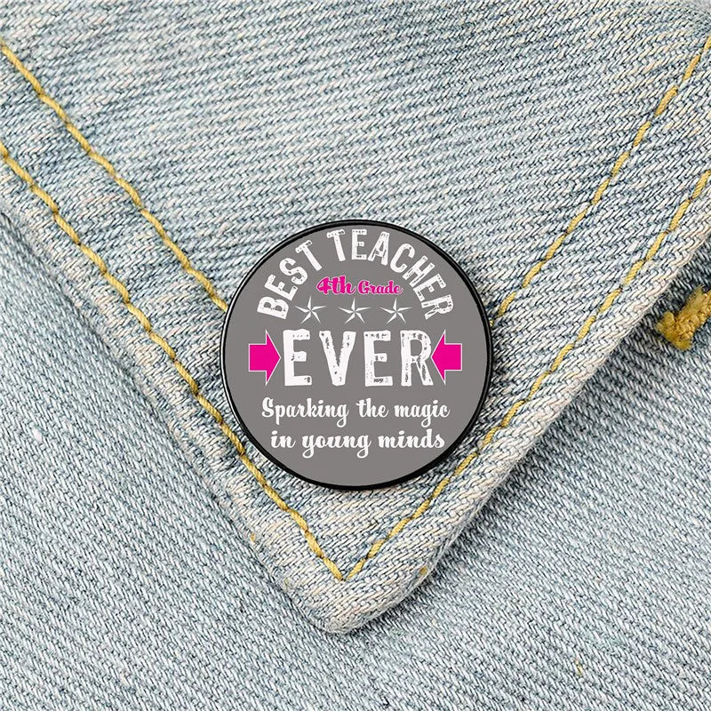 Modern Style Pin Letter Metal Printing Unisex Brooches