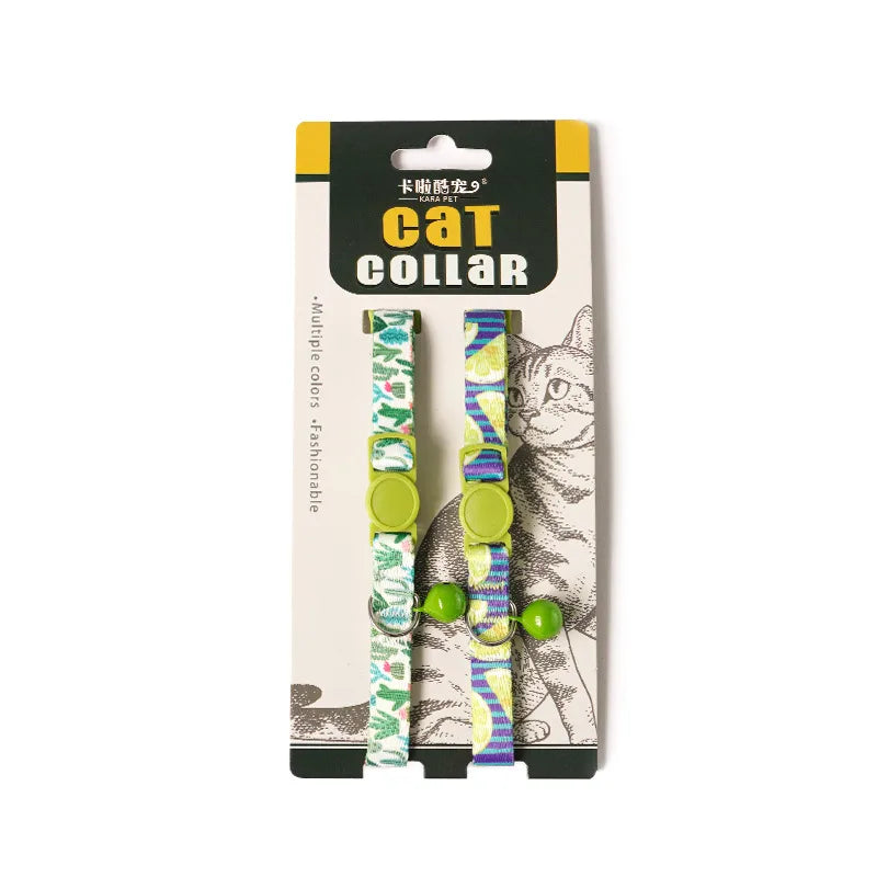 simple printed adjustable cute dog pet collar set
